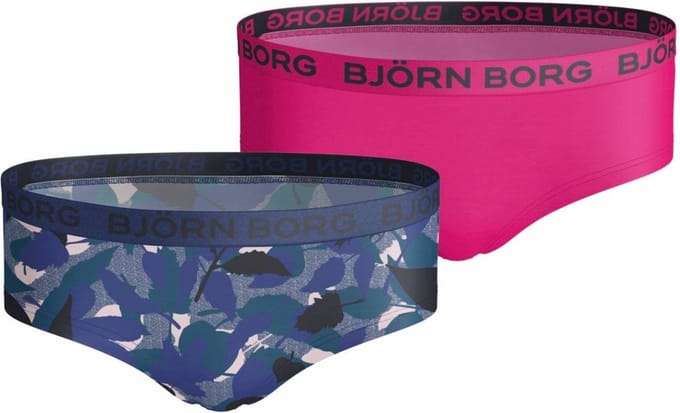 Björn Borg - Meisjes - Basic Hipster 2-Pack - Blauw/Multicolour/Roze - Maat 122-128