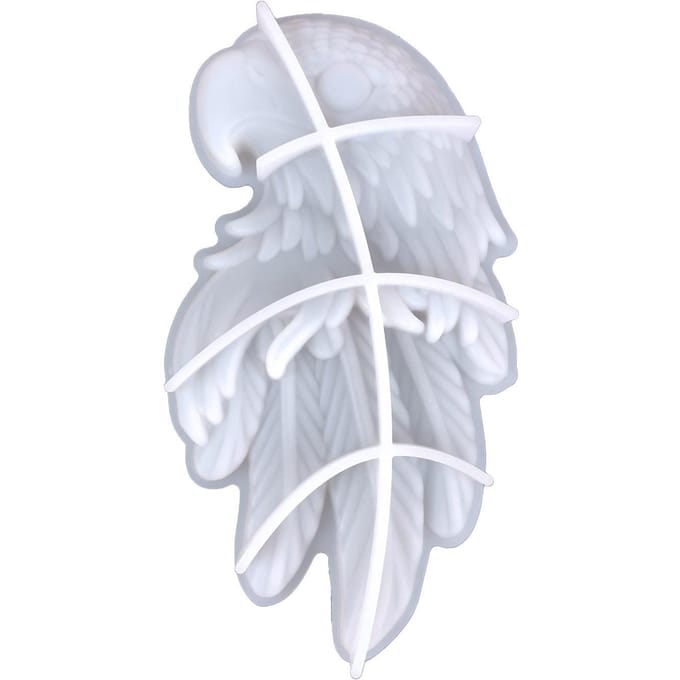 Moule en Silicone semi-solide à trois plumes d'aigle, bricolage créatif, moules d'égouttement de bureau, décoration de la maison, outils de fabrication artisanale blanc