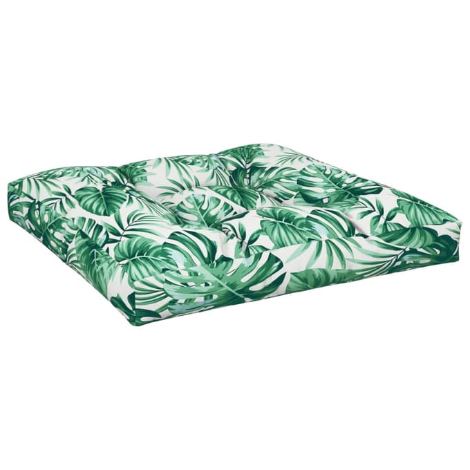 vidaXL - Palletkussen - bladpatroon - 80x80x12 - cm - stof