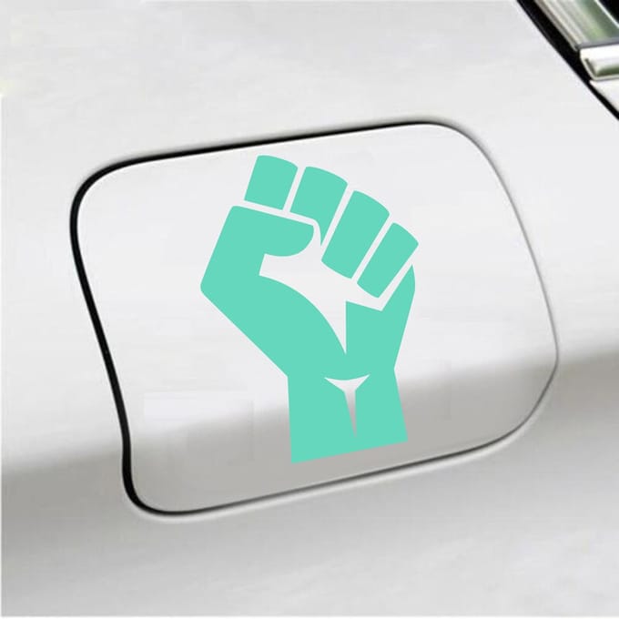 Bumpersticker - Vuist - 13 X 9 - Mint