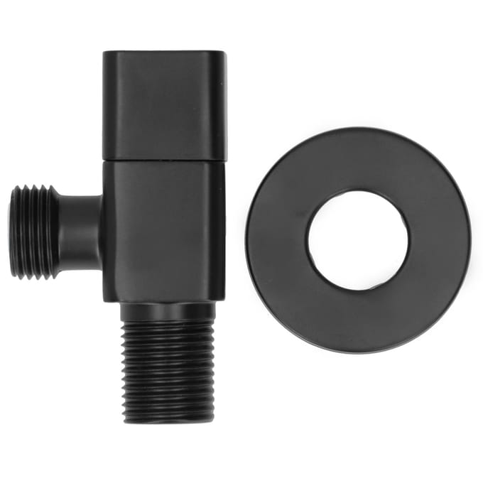 Robinet d'angle G1 2 Mitigeur Vanne d'arrêt d'eau Accessoire pour salle de bain Toilettes Lavabo Noir black