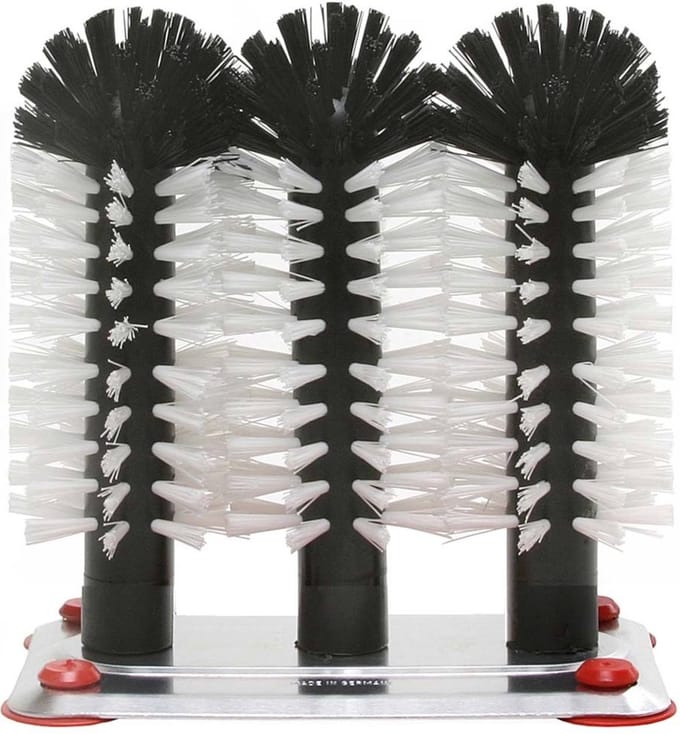 Bar Professional  Spoelborstel Aluminium voet - 3-delig