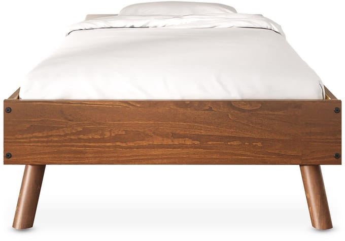 Futonbed KARRI 90x200 cm van massief hout – kastanjebruin
