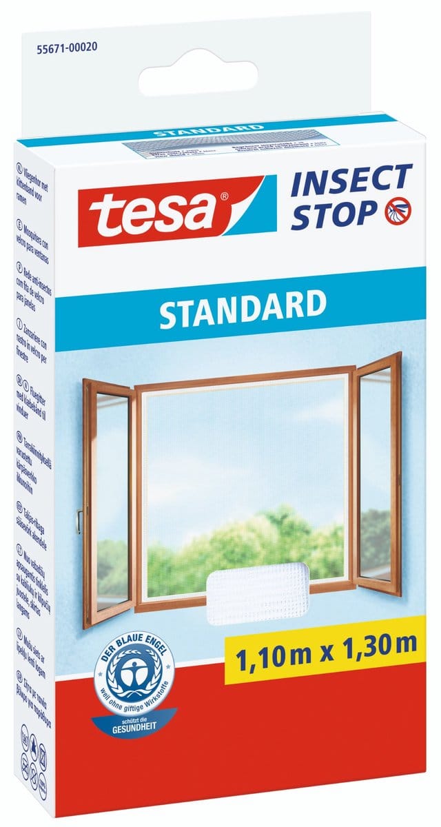 Tesa Insect Stop - Raamhor - 1,1 x 1,3m - Wit - Zelfklevende Klittenband