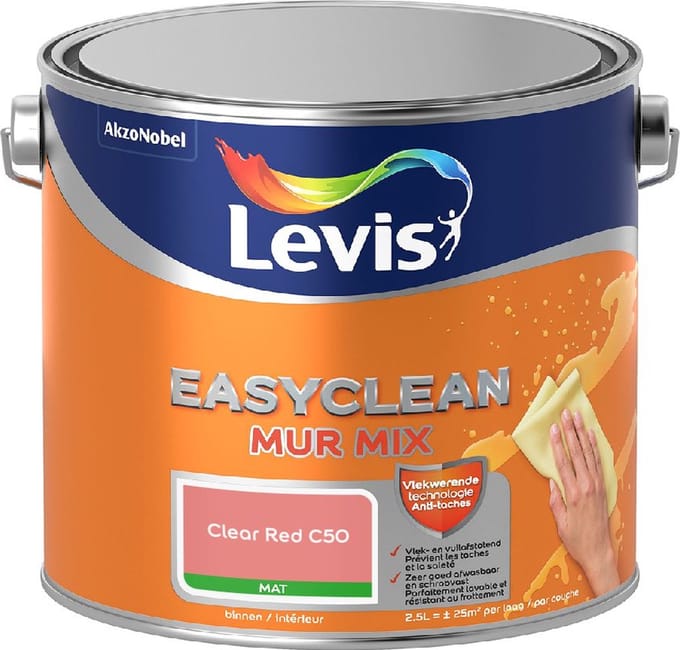 Levis - Easyclean Mur Mat Mix - Clear Red C50 - Mengverf - 2,5 L