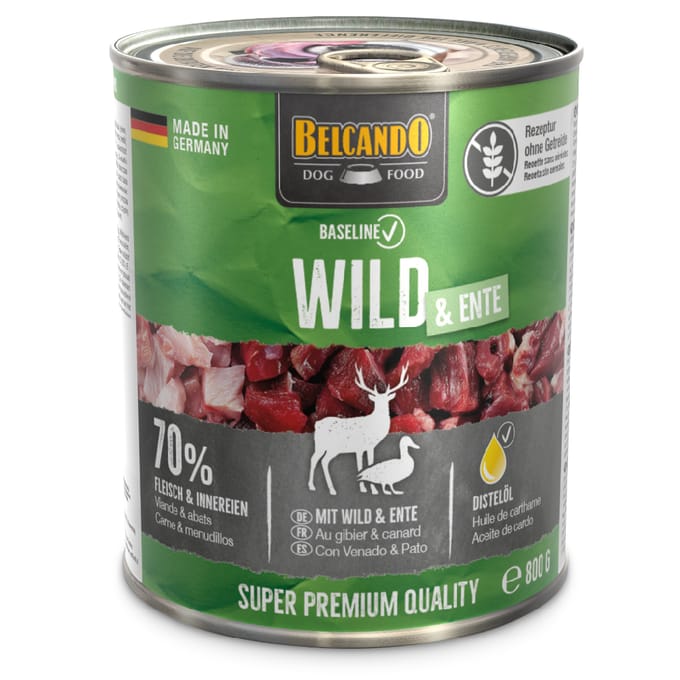 6x800g Belcando Baseline Wild & Eend natvoer voor honden