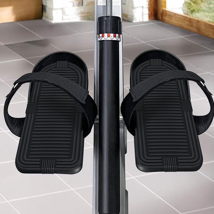 Roeimachine Pedalen - Voetsteunen Trainer - Beentraining Thuis - Verstelbare Weerstand - 14mm Diameter - Zwart