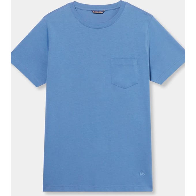 Brooks Brothers Tshirt Cotton Denim Größe: S | Basic T-Shirts Outlet | Herren | Blau