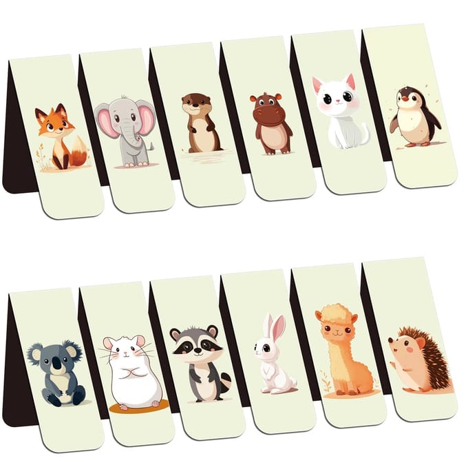 Magnetische Boekenleggers – 12x Dieren Design – VİWADO