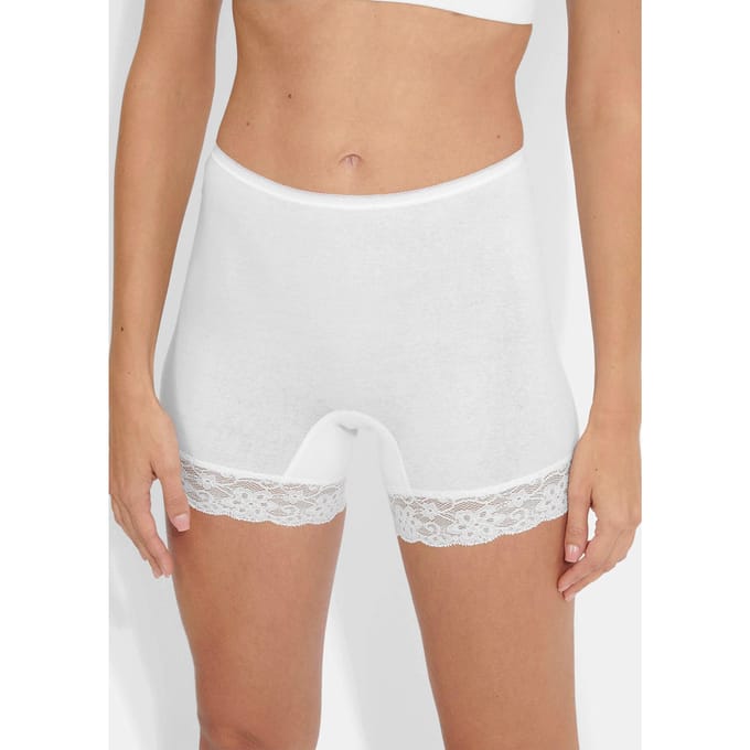 Twee fijnrib-slips - wit - Gr. 40 van Goldner Fashion