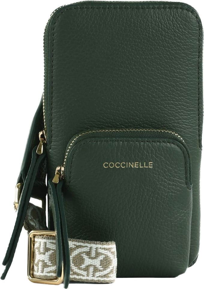 COCCINELLE Leren Telefoontasje Pixie Hi-Tech Phone Bag Alga Donkergroen