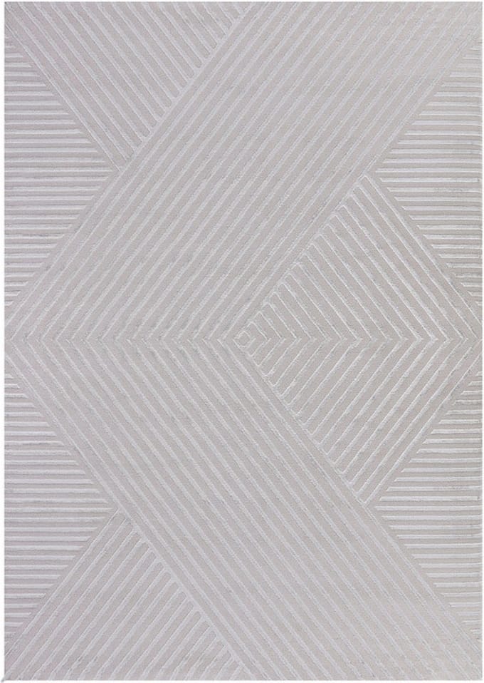 Flycarpets Cara Modern Japandi Intersecto Vloerkleed - Zilver - 80x150 cm