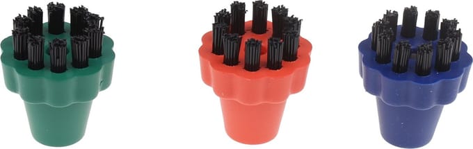 POLTI - Set van 3 nylonborstels - # kleuren - rond - - PAEU0296