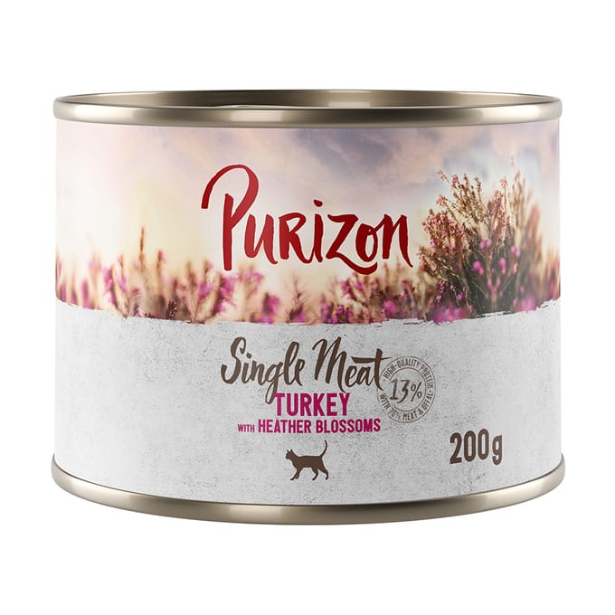 Purizon Single Meat 6 x 200 g - Kalkoen met heidebloemen