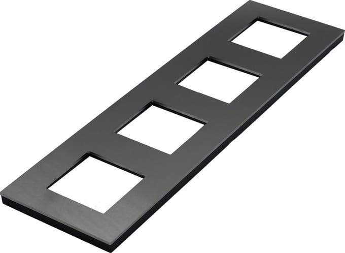 Niko Pure RVS afdekraam 4-voudig op antraciet - 150-76400