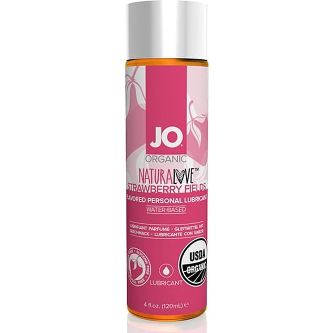 System JO - Organic NaturaLove Glijmiddel Aardbei - 120 ml