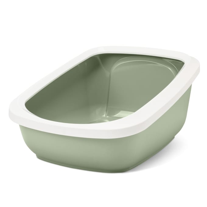 Savic Aseo Jumbo - Kattenbak met hoge rand - botanisch groen/ wit