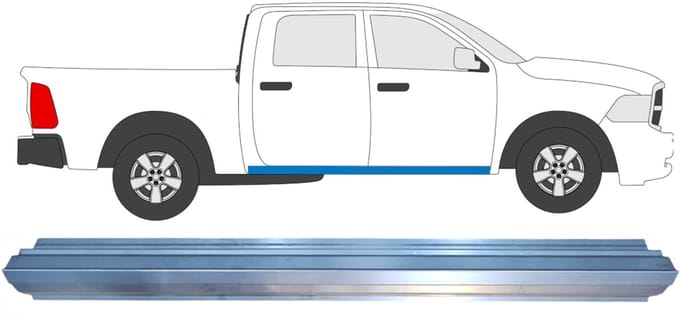 Reparatie dorpel voor Dodge RAM 2008-2013 / Links = Rechts (symmetrisch)