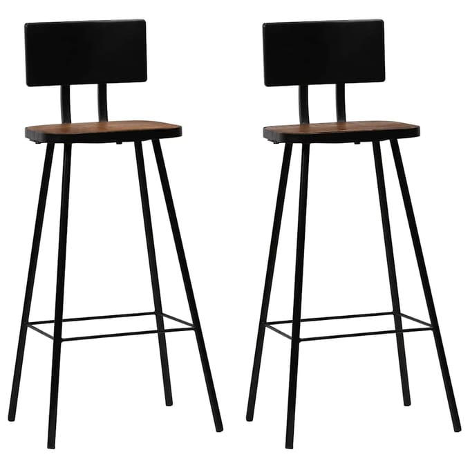 vidaXL - Barkrukken - 2 - st - massief - gerecycled - hout