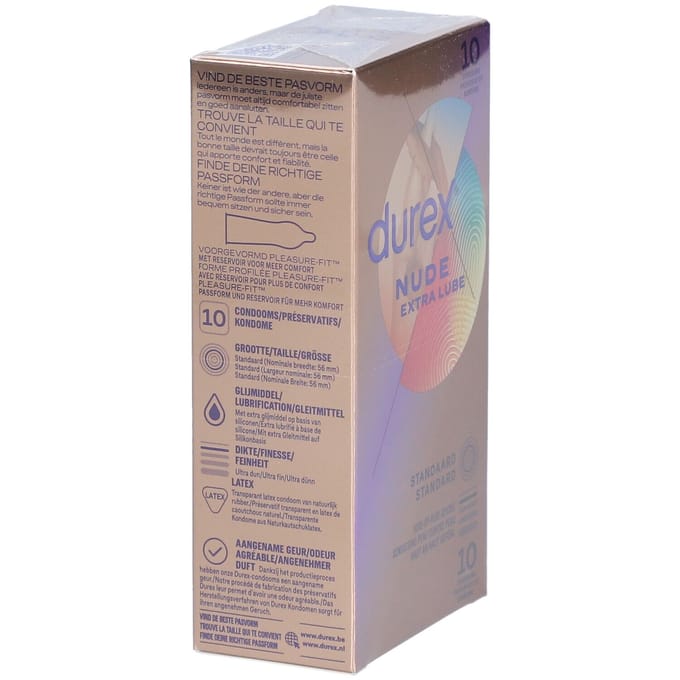 Durex - Condooms Nude Extra Lube - Ultradun - Met extra glijmiddel - 10 stuks