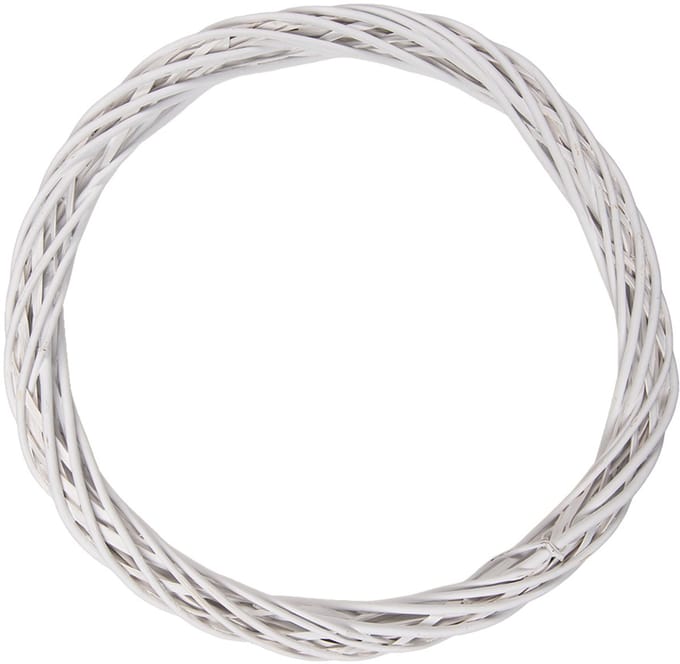 Clayre & Eef Krans Ø 50x5 cm Wit Rotan