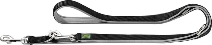 Hunter Hondenriem - Neopreen - 200 x 1,5 cm - Zwart/Grijs