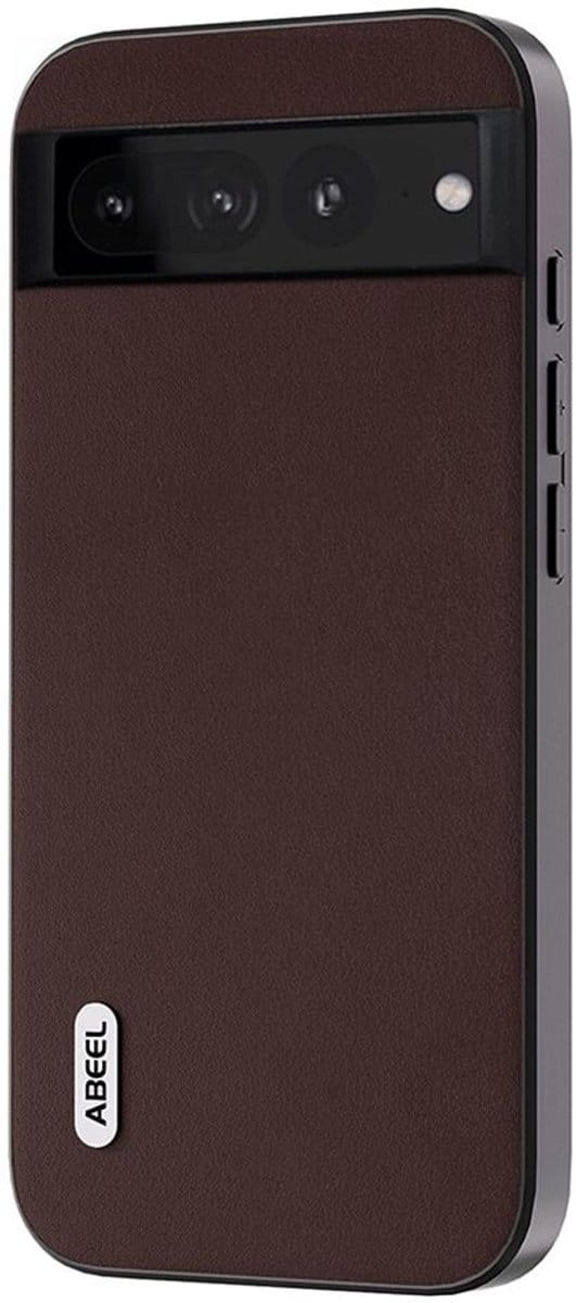 ABEEL Hoesje Geschikt voor Google Pixel 8 - Back Cover met Nappa Textuur - Echt Leer Case - Coffee