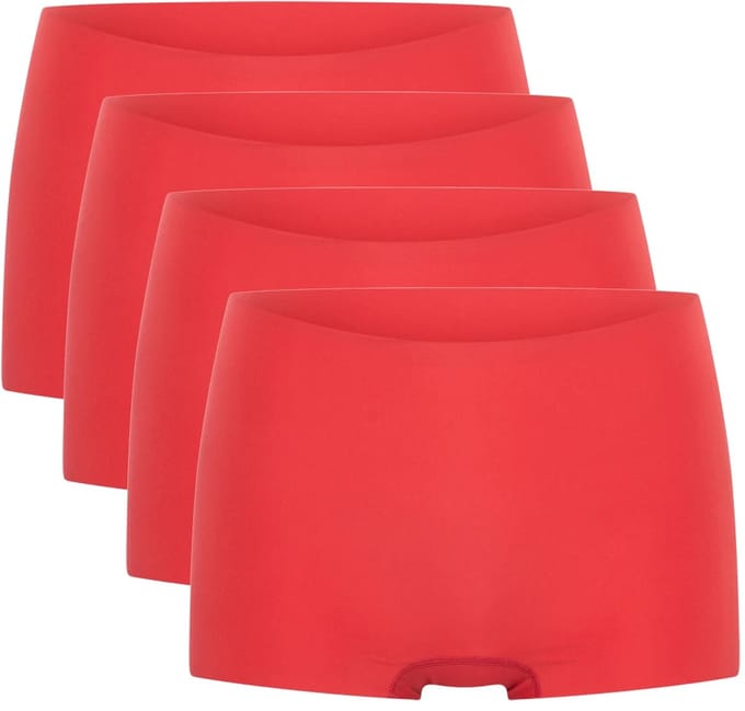 Beeren dames shorts Invisible - 4-pack Laura - maat S/M - rood