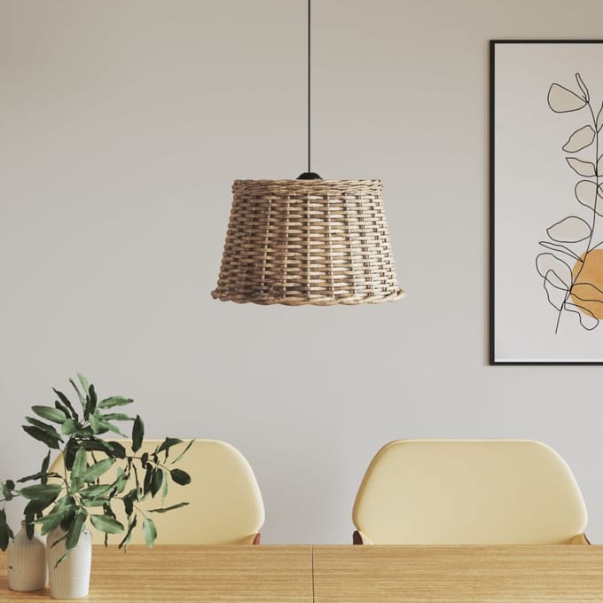 vidaXL - Lampenkap - Ø45x28 - cm - wicker - bruin