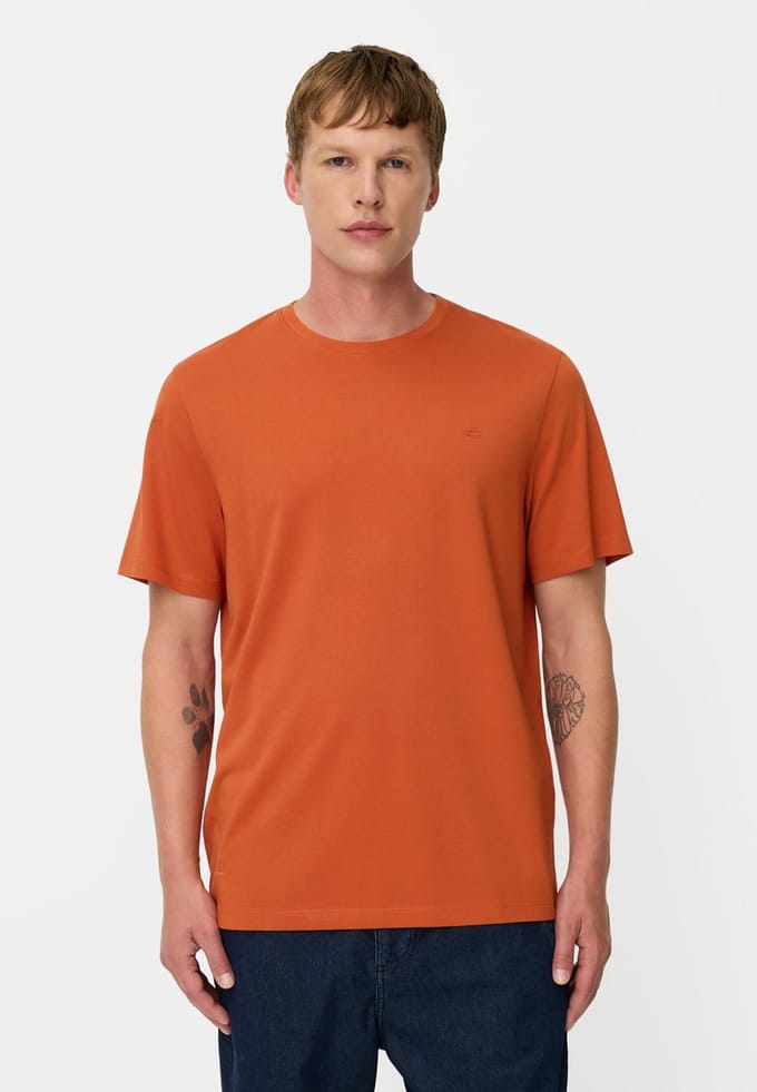 camel active fleXXXactive© T-Shirt met 4-weg stretch - Maat - Oranjemenswear-L