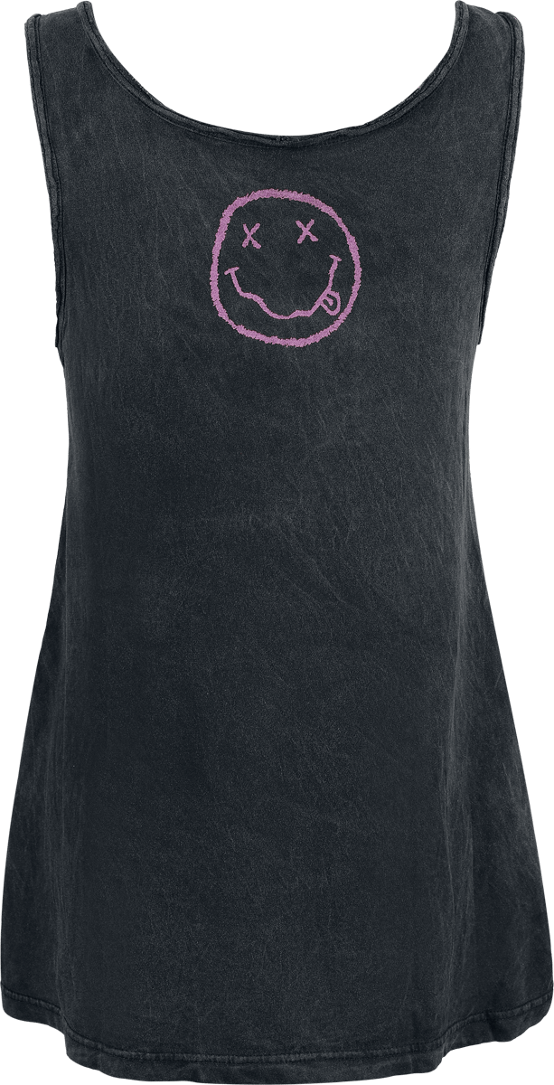 Nirvana Top - Smiley - M - voor Vrouwen - zwart