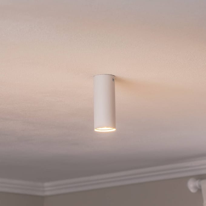 EMIBIG LIGHTING Plafondspot Tecno 1S, staal, GU10, hoogte 15 cm, wit