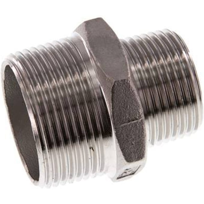 R 1 1/4'' x R 1'' RVS Borstnippel 16 Bar