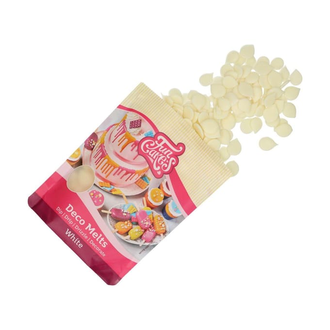 FunCakes Deco Melts Wit - 250g - Smeltsnoep - Cupcake Decoratie - Lollies - Snoepjes