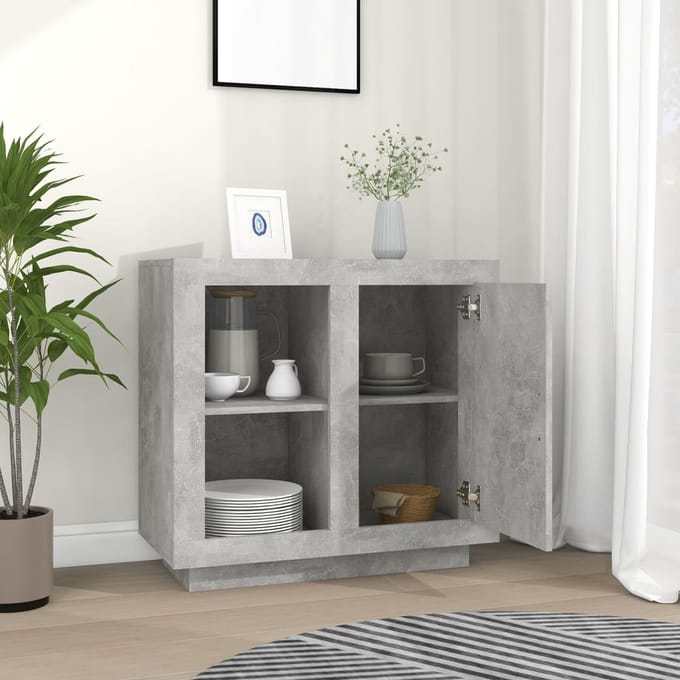 vidaXL - Dressoir - 80x40x75 - cm - betongrijs
