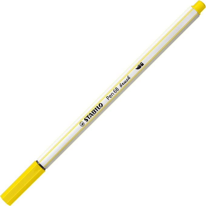 Brushstift STABILO Pen 568/24 citroen geel - 10 stuks