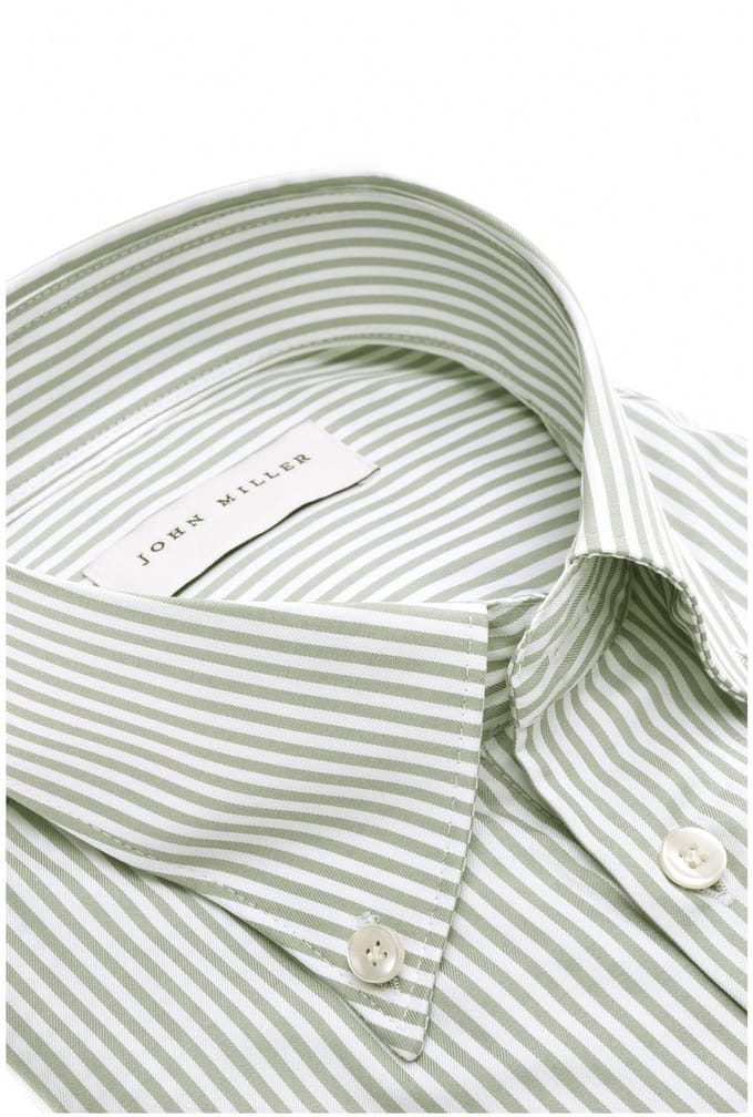 John Miller - Overhemd Groen John Miller Overhemd Slim Fit Groen 5142651