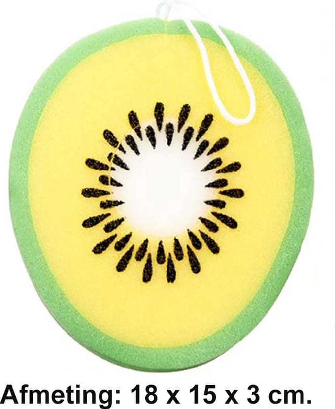 NTB Bad- en Douchespons - Groot - Kiwi - Afmeting: 18 x 15 x 3 cm.