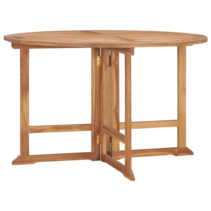 vidaXL - Tuintafel - inklapbaar - Ø110x75 - cm - massief - teakhout