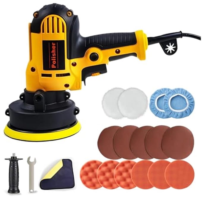 Auto Polijstmachine met 19 Accessoires en Variabele Snelheid
