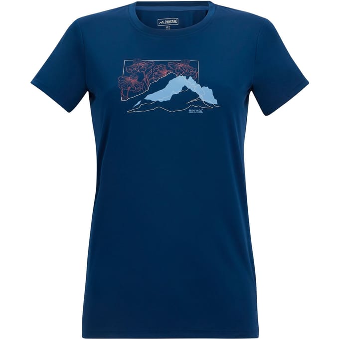 Regatta Dames/Dames Fingal Abstract Berg T-Shirt (Aviator Blauw)