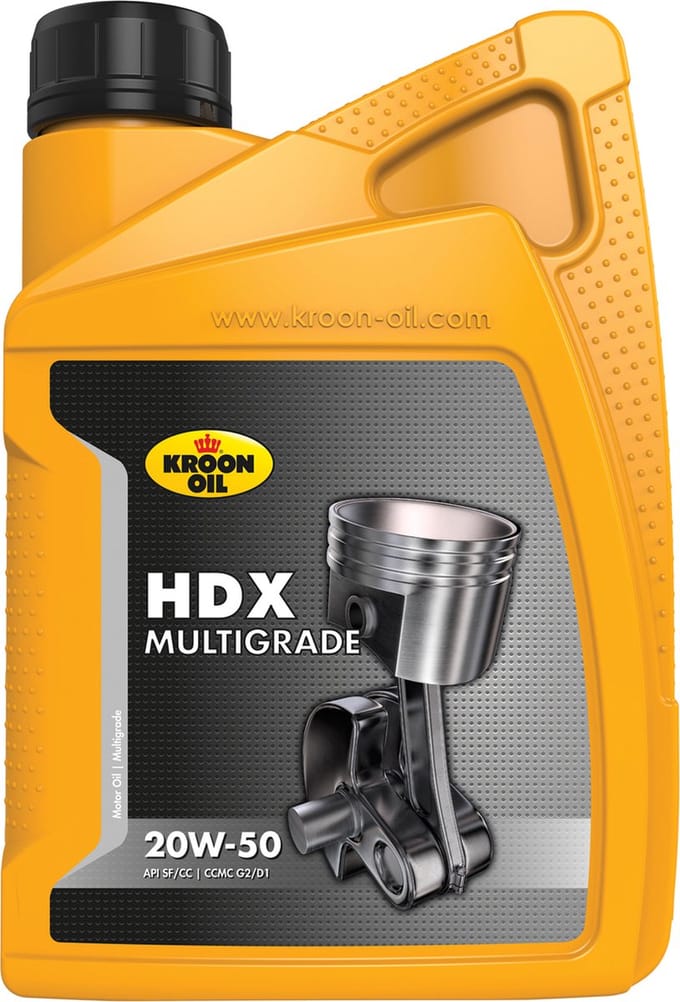 Kroon-Oil HDX 20W-50 - Motorolie API SF/CC - 1 Liter - Transparant