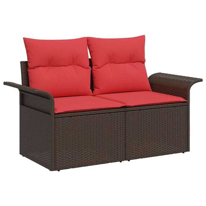 vidaXL Tuin Sofa Set 7 st Bruin poly rattan