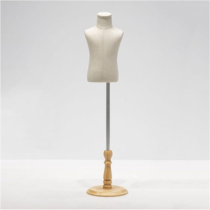 Kinder Poppenmannequin - Paspop Kinderkleding - Kleding Presenteren - Verstelbare Hoogte - 83-130 cm - Beige