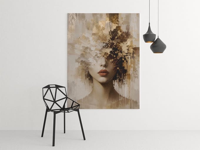 Canvas Schilderij - Moderne Vrouw - Abstracte Kunst - Wall Art - 75 x 100 cm
