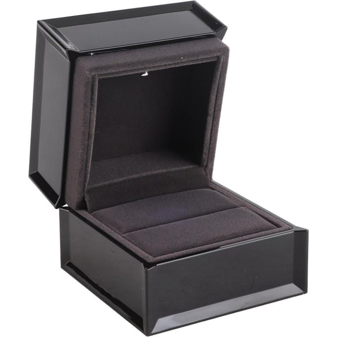 LED Luxe Ringdoos Flocking Interieur Sieraden Display Rechthoekige Trouwring Etui voor Aanzoek black