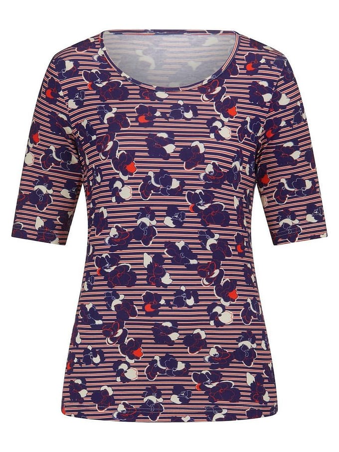 Shirt ronde hals Van Peter Hahn blauw