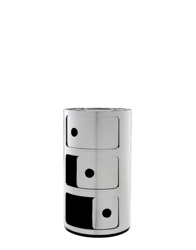 Kartell - Componibili Container - 3 elementen - chroom - zilver