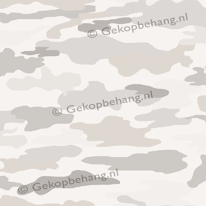 INGK Behang - Thomas - camouflage beige/bruin
