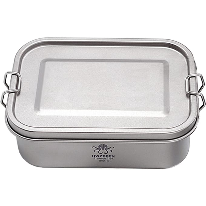 Camping Bento Box Titanium Bento Box Outdoor 800ml Lunchbox Rechthoekige Voedselcontainer Ti88 white